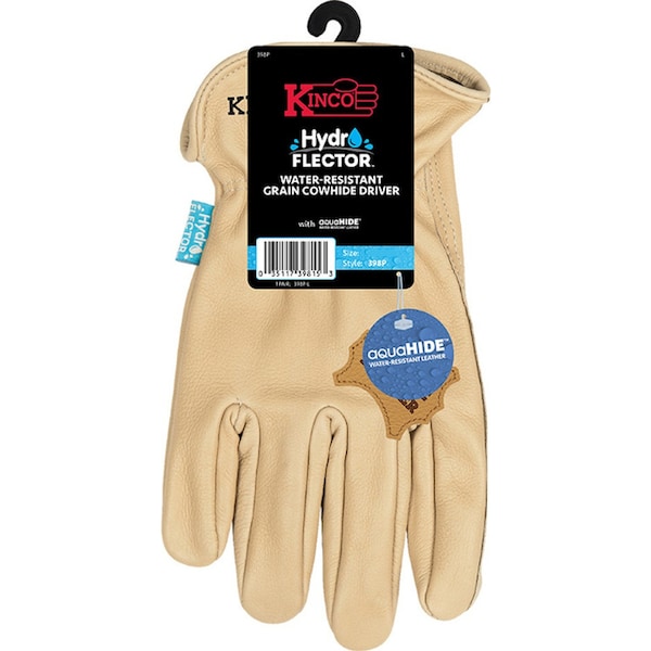 Kinco Kinco Hydroflector Men's Indoor/Outdoor Premium Grain Driver Gloves Tan L 1 pair 398P-L - main